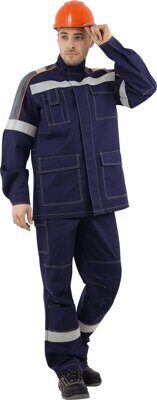 Костюм мужской летний МЕГАСТАТОЙЛ (куртка, брюки) из антиэлектростатической огнестойкой ткани с НМВО отделкой